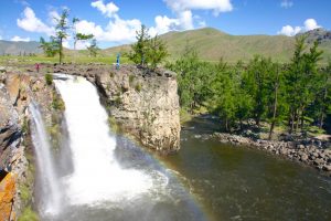 Arc en ciel à la chute de l'Orkhon