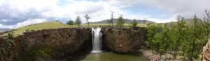 Chute de l'Orkhon en Mongolie sur la vallée d'Orkhon