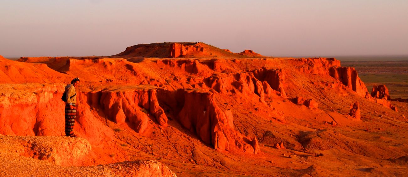 Falaise de Bayanzag Gobi Mongolie