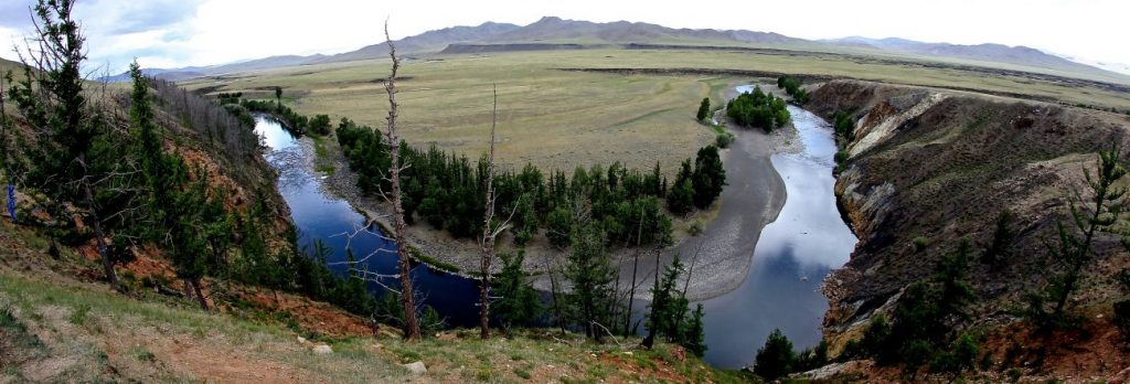 Les méandres sur la vallée de la rivière Orkhon Mongolie