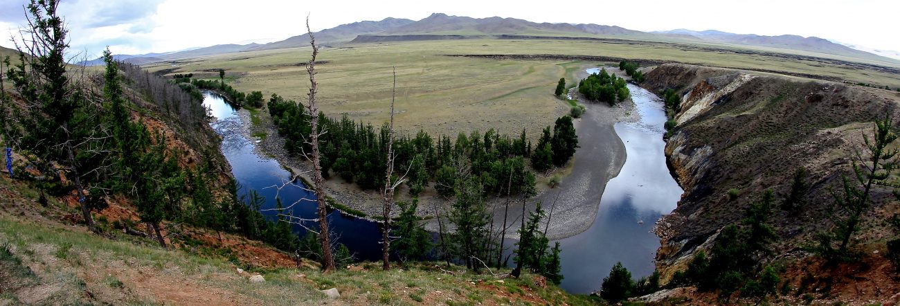 Les méandres sur la vallée de la rivière Orkhon Mongolie